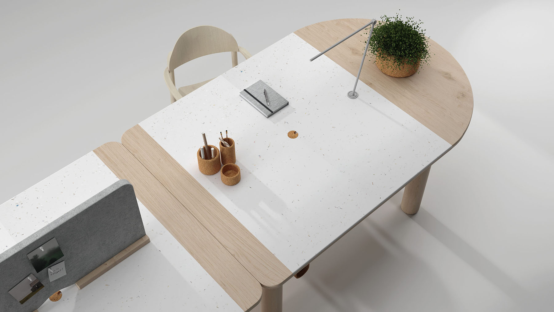 Alba topped Work Series Two Table by Another Country x Smile Plastics