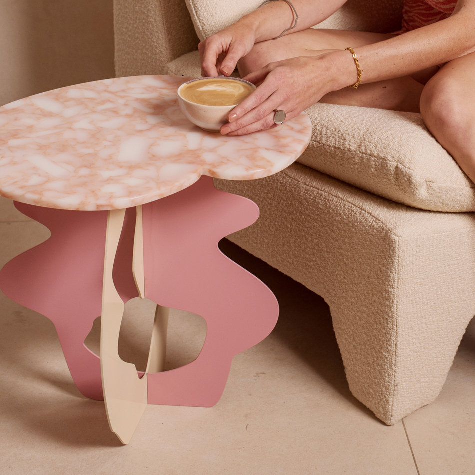 Limited Edition Coral Dapple 12mm. Nonna table by Goldmarlen. Photography: Marlen Albrecht Design