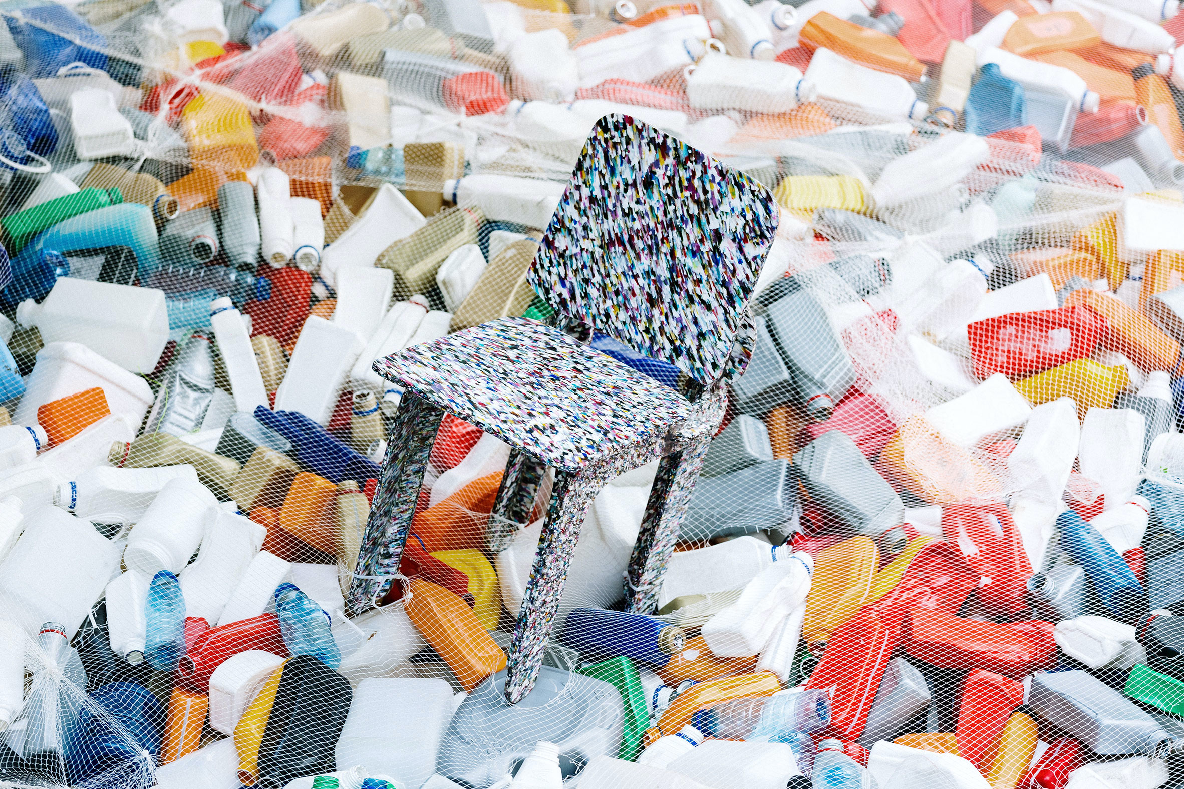 Kaleido 12mm Max Lamb Chair. Ocean Waste by A Potato Head Studios